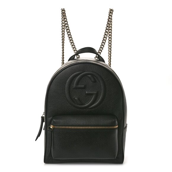 Gucci Pebbled Calfskin Soho Chain Backpack - Pristine Condition, Like New - Picture 2 of 10